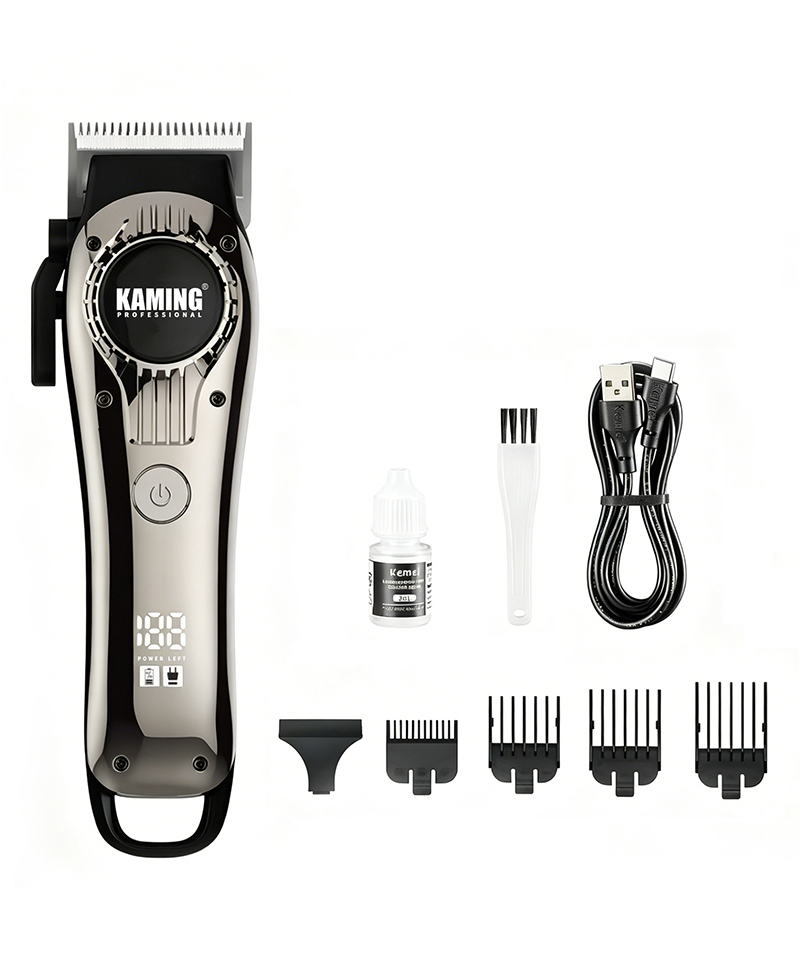 Kaming 1708 Quiet Electric Hair Clipper, Propesyonal na Fade Clipper para sa Paggamit ng Salon na may Digital Display