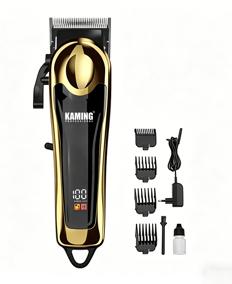 Kaming Professional Adjustable LCD Display Fade Hair Clipper para sa mga Salon