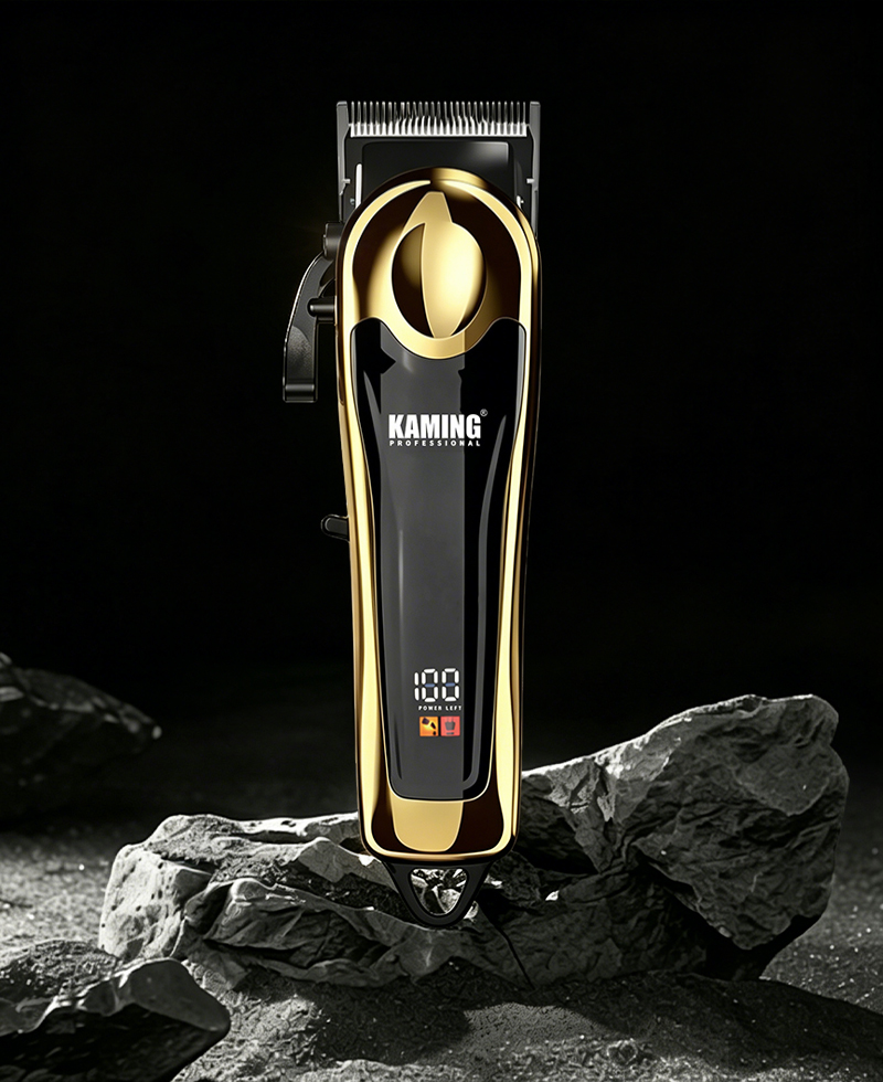 Kaming Professional Adjustable LCD Display Fade Hair Clipper para sa mga Salon
